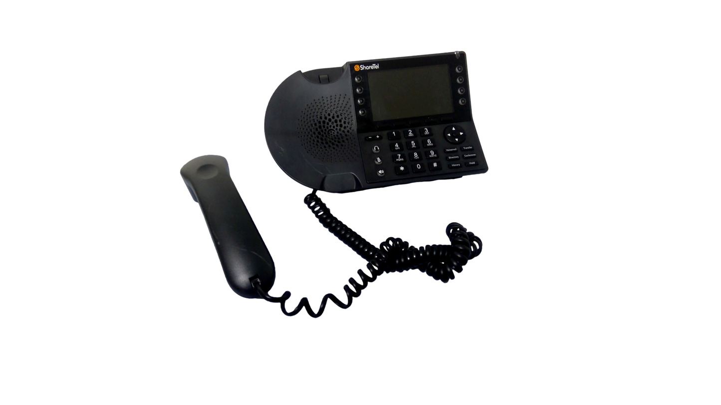 ShoreTel 485G Black 8 Line VoIP Business Phones w/ Stands/Handsets IP485G