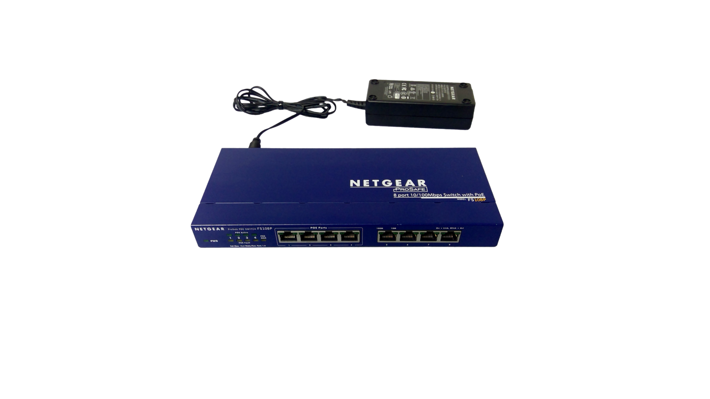 NETGEAR ProSafe 8-Port 10/100 switch W 4 PORT POE (FS108Pv3)