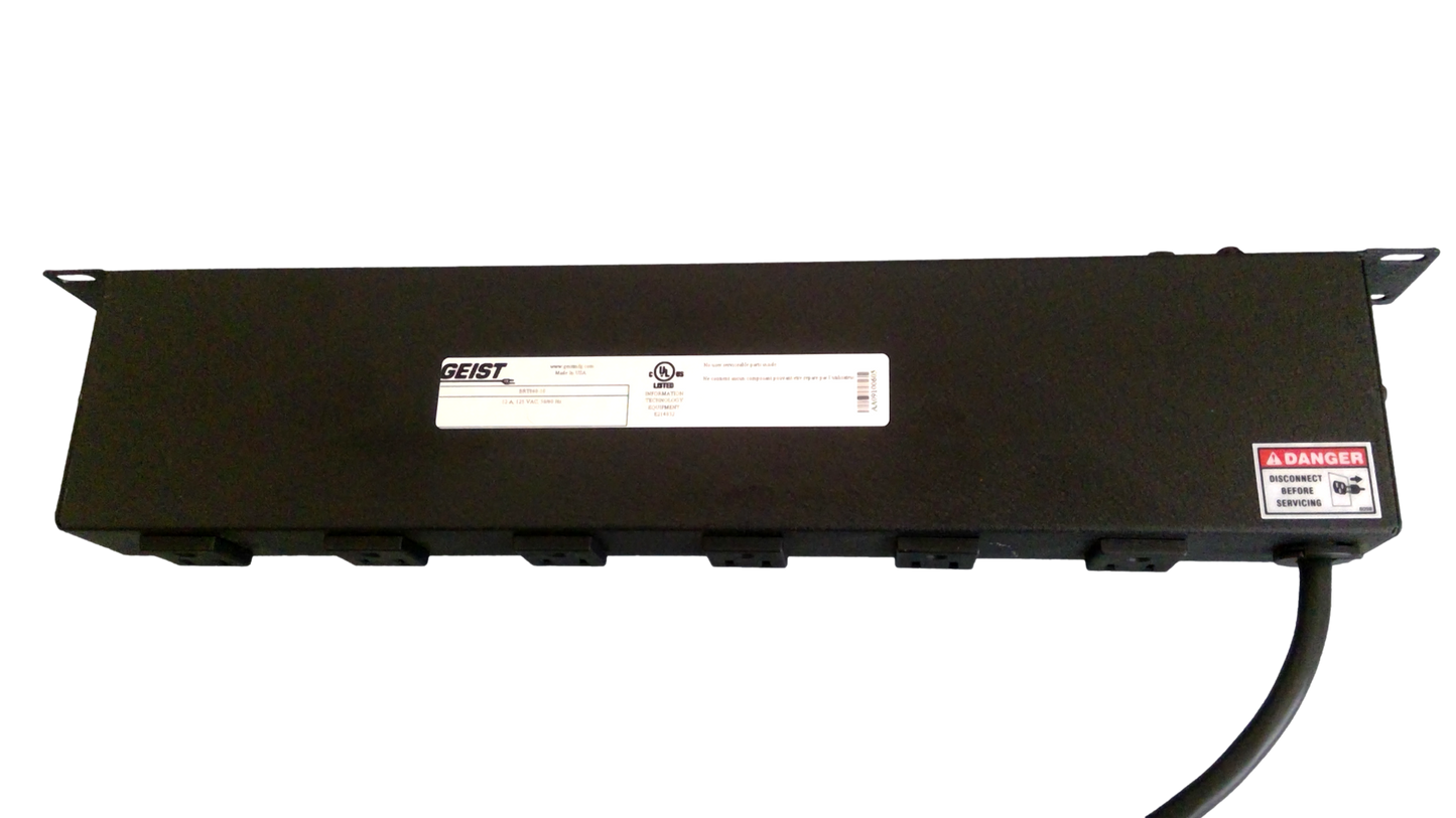 Geist BRT060-10 19" Rackmount 12A 125 VAC 50/60HZ Power Strip 6-Outlets