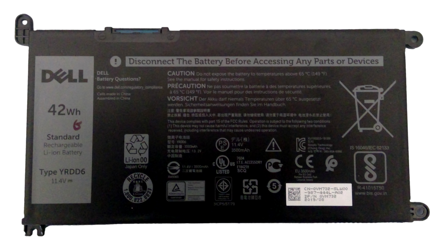 Genuine Dell VM732 Laptop Battery For Dell Inspiron YRDD6