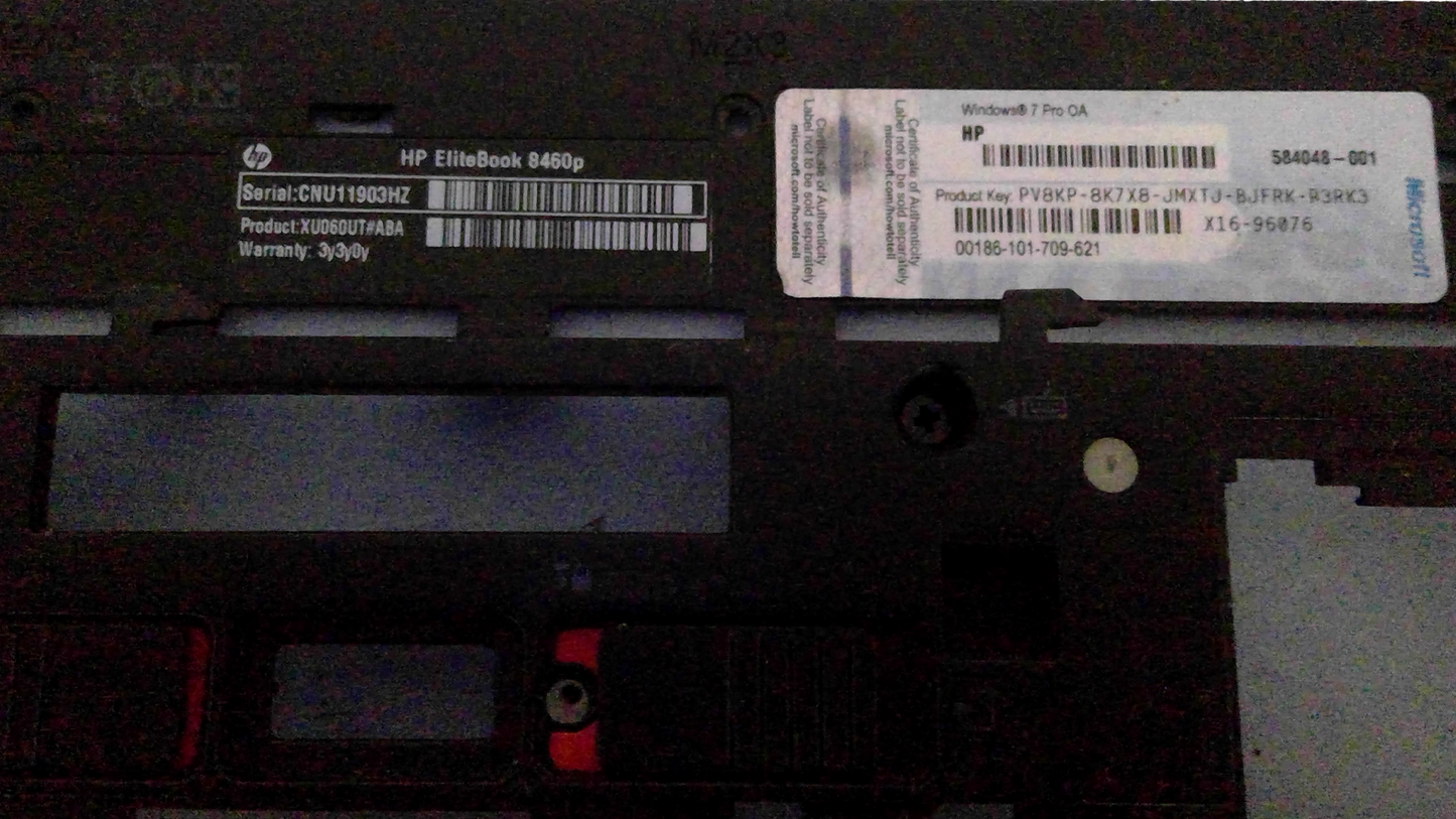 HP EliteBook 8460P Base Bottom Chassis Case Enclosure