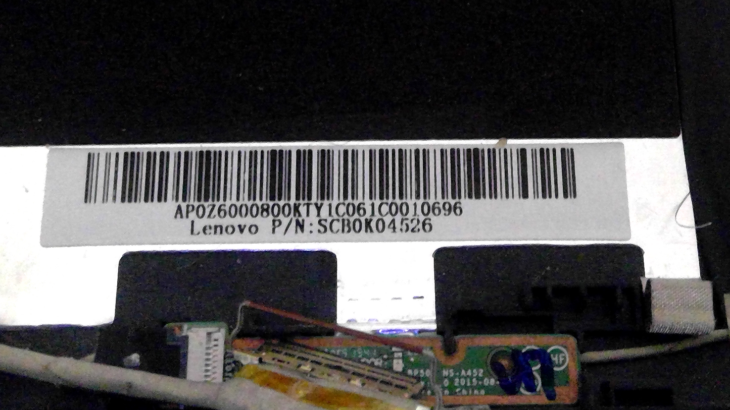 Lenovo Thinkpad P50 LCD Lid Back Cover SCB0K04526 AP0Z6000800 w hinges cables