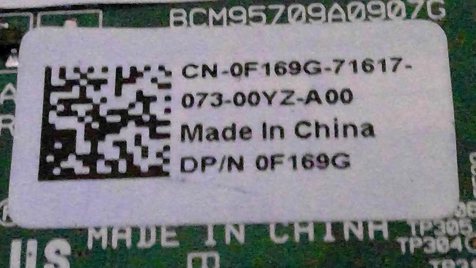 DELL DUAL PORT BROADCOM 5709 PCIE NIC F169G