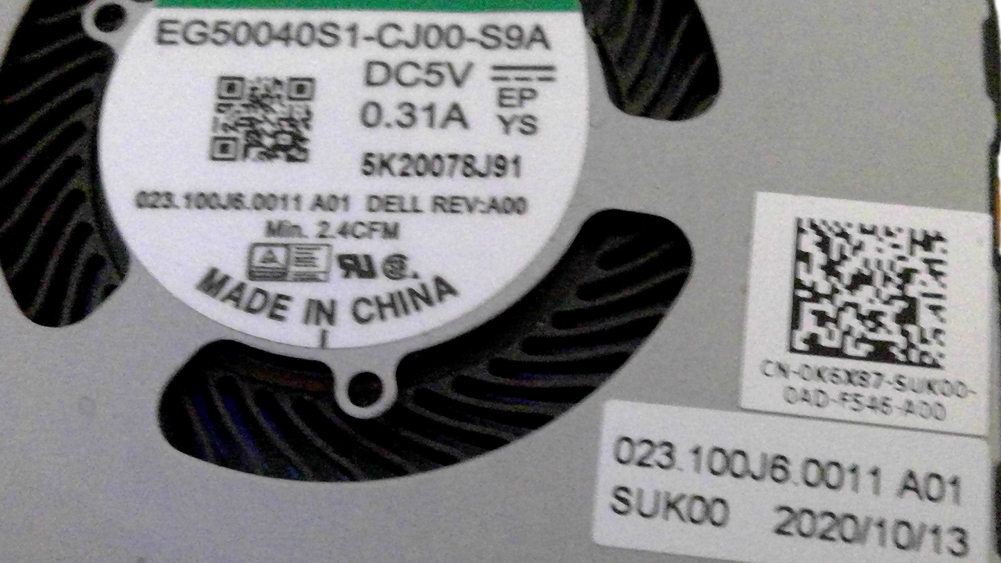 Genuine Dell Latitude 5310 Laptop Cooling Fan K6X87 0K6X87