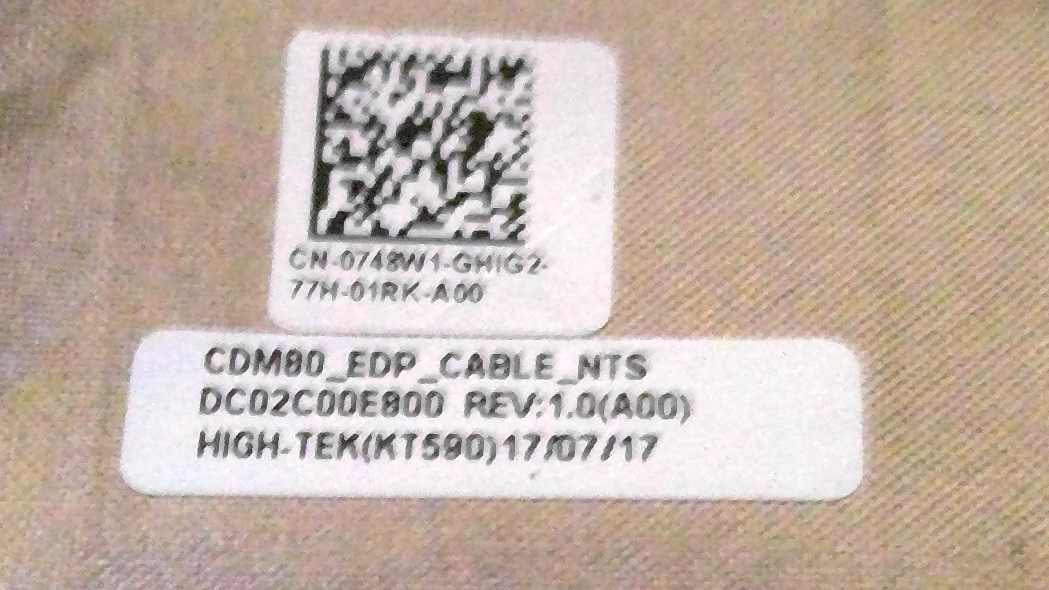 GENUINE DELL LATITUDE 5580 5590 PRECISION 3520 LCD VIDEO CABLE 748W1 0748W1