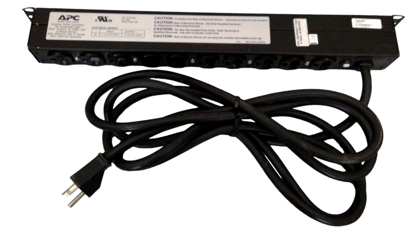 APC AP9563 1U Rack Mount PDU 120V 20A 10-Outlets NEMA 5-20R Power Strip