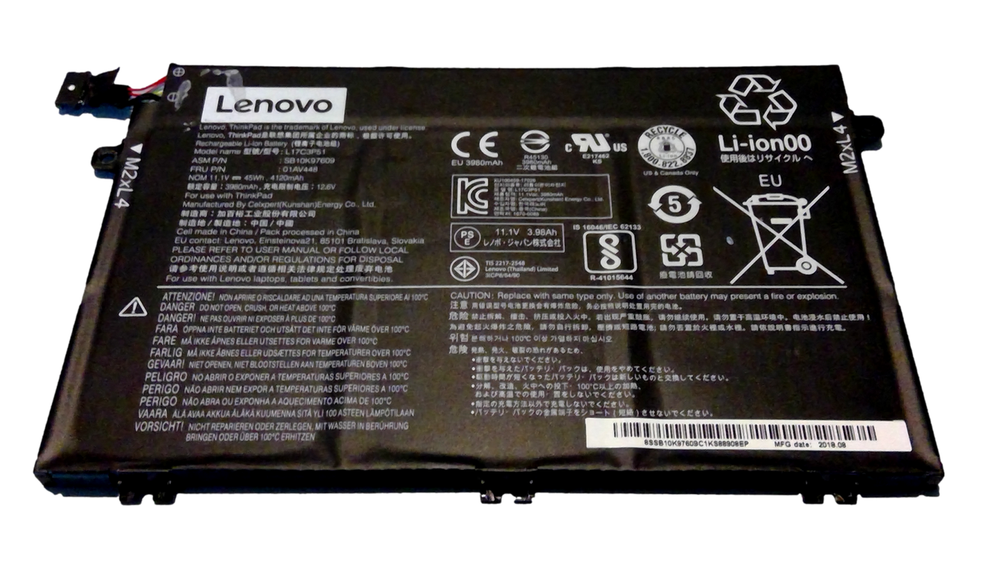 Lenovo ThinkPad E480 E490 E590 Genuine Li-Ion Battery L17L3P51 01AV448