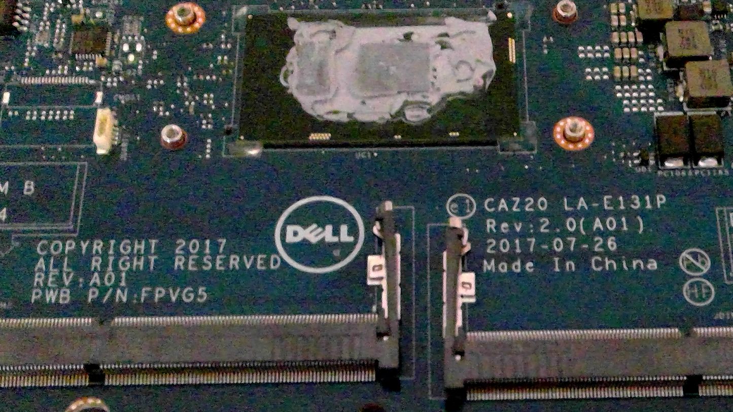 Dell Latitude 14" 7480 Genuine Intel i7-6600U 2.6GHz Motherboard FPVG5 LA-E131P