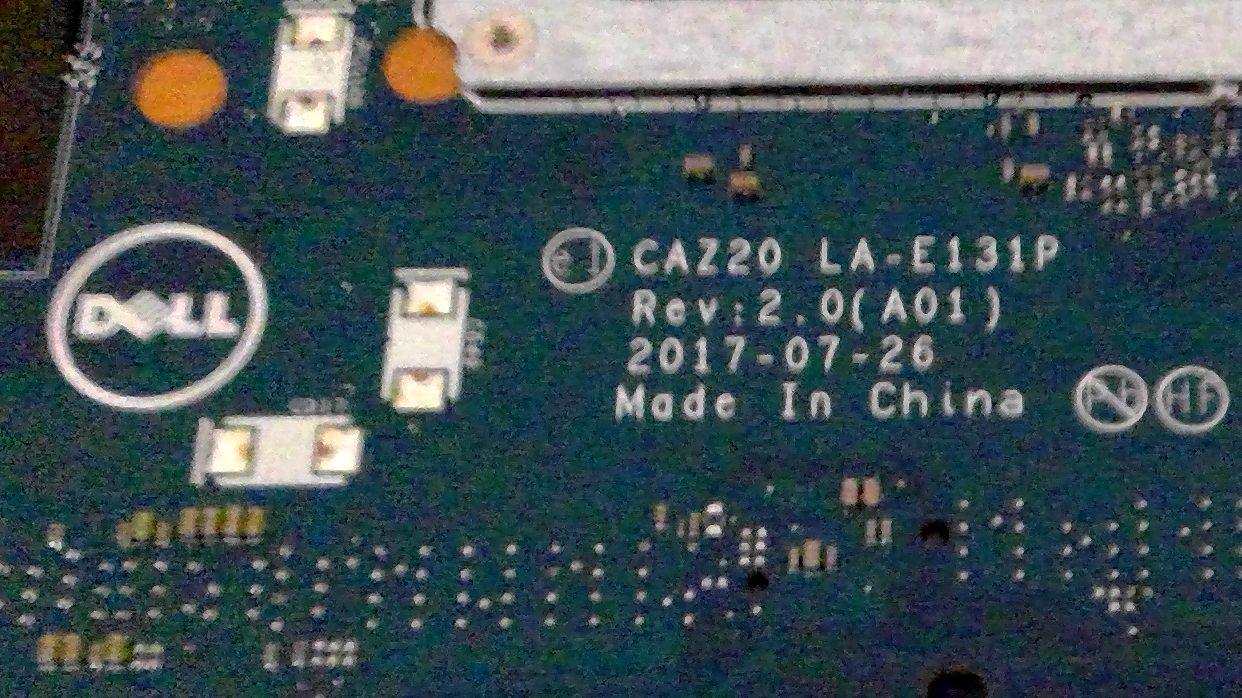 Dell Latitude 14" 7480 Genuine Intel i7-6600U 2.6GHz Motherboard FPVG5 LA-E131P