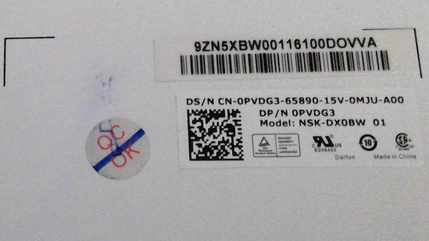 DELL XPS 15 L502X Vostro 3350 3450 3550 - PVDG3 0PVDG3 A-NSK-DX0BM