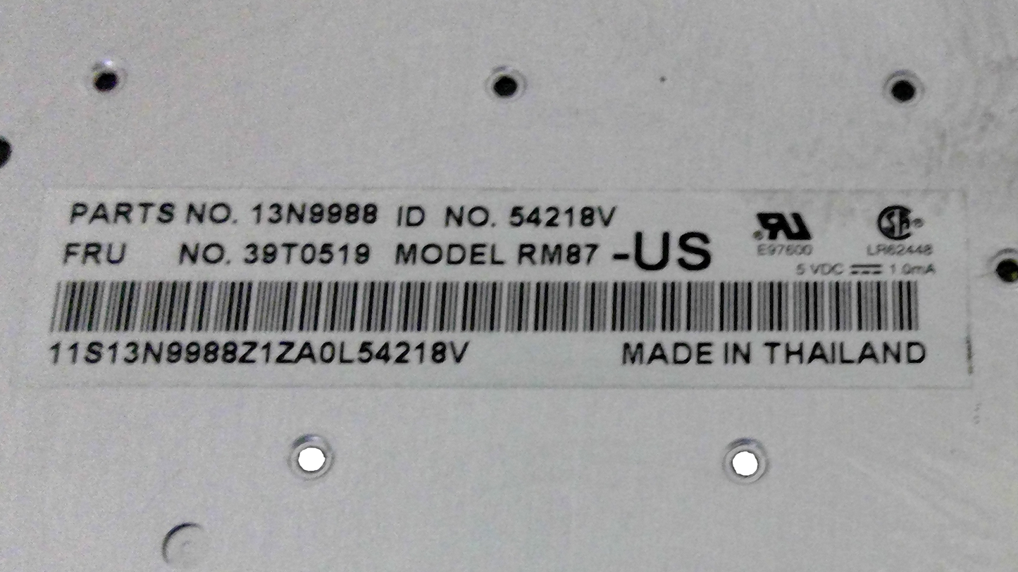 IBM Lenovo Thinkpad T43 T42 Genuine Laptop Keyboard RM87-US 39T0519 13N9988