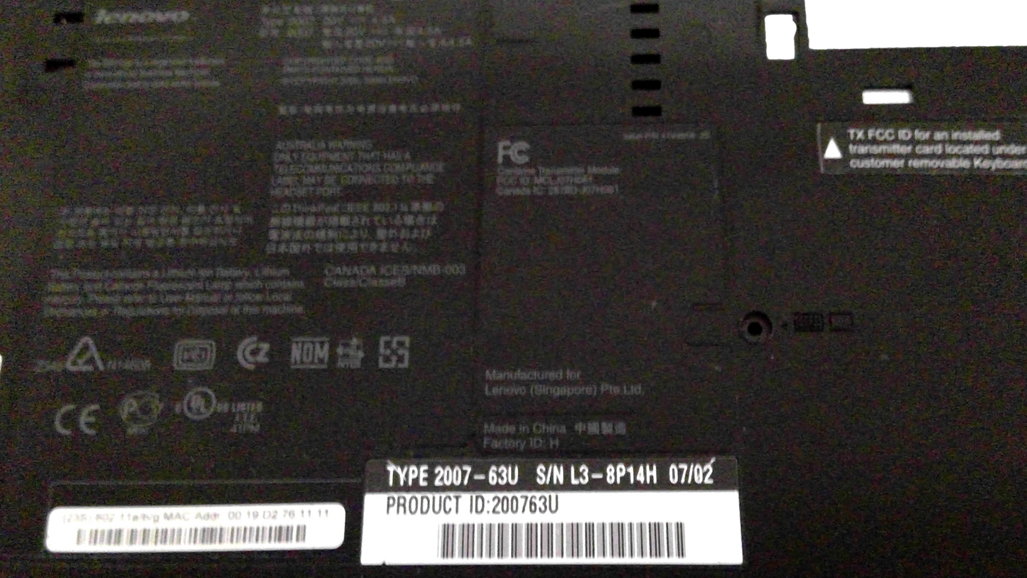 Lenovo ThinkPad T60 Bottom Base Cover 41W6772