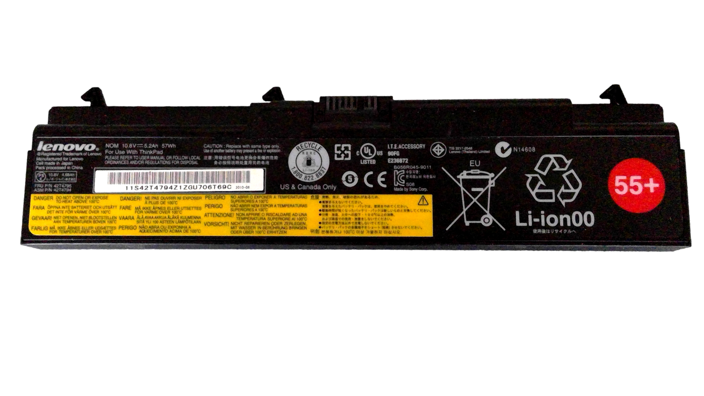 Lenovo Battery Thinkpad 55+ 42T4795 10.8V 5.2Ah 57Wh E236872