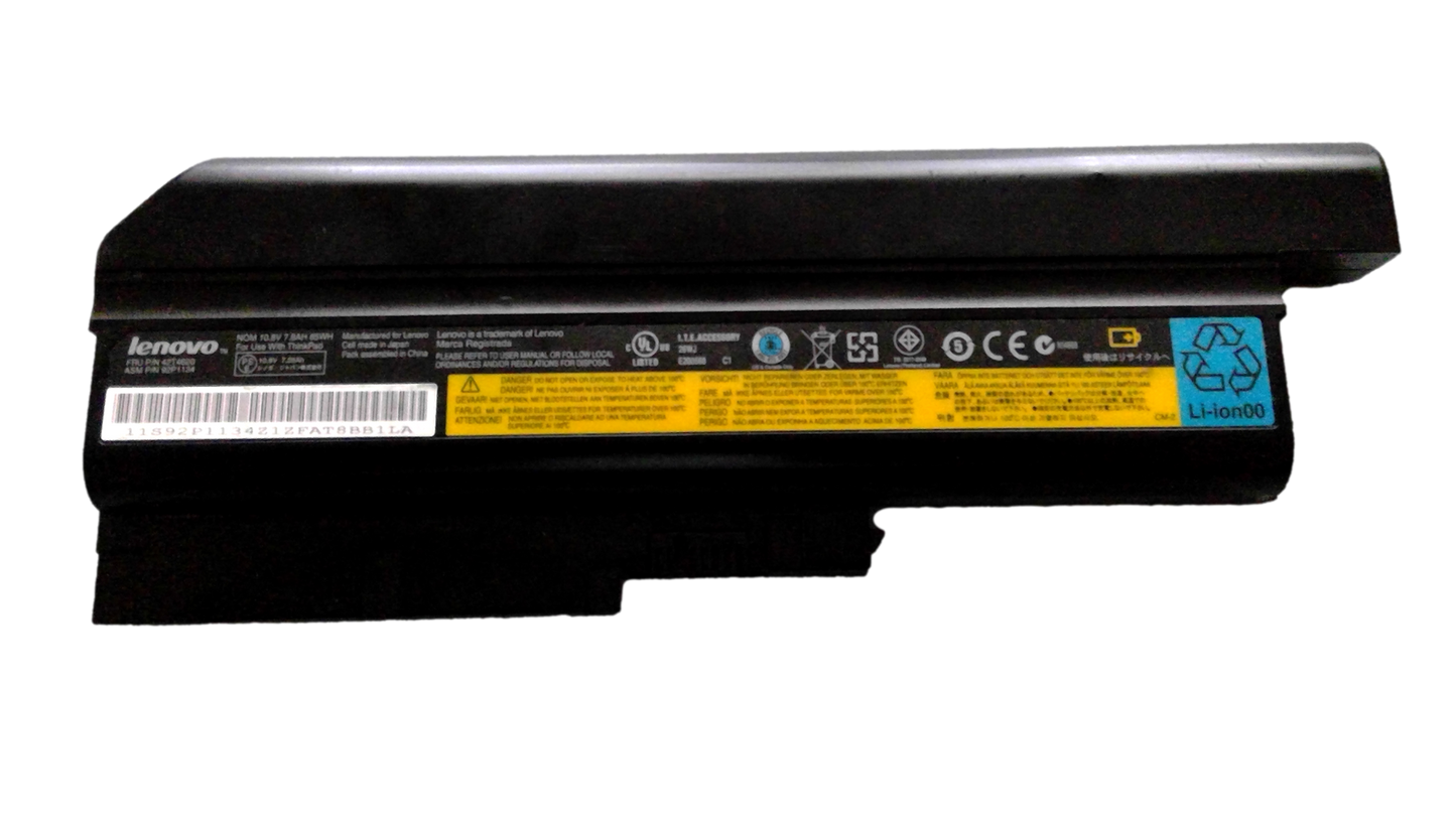 Lenovo 42T4620 OEM Battery Pack, 10.8V, 7.8AH, 85 WH, Lithium-Ion E200568