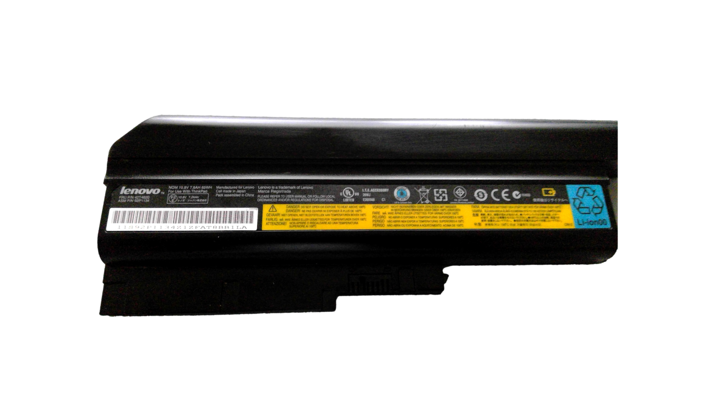 Lenovo 42T4620 OEM Battery Pack, 10.8V, 7.8AH, 85 WH, Lithium-Ion E200568