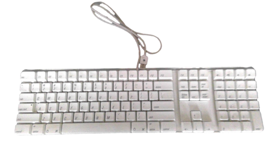 GENUINE OEM APPLE A1048 WIRED USB KEYBOARD - CLEAR/WHITE