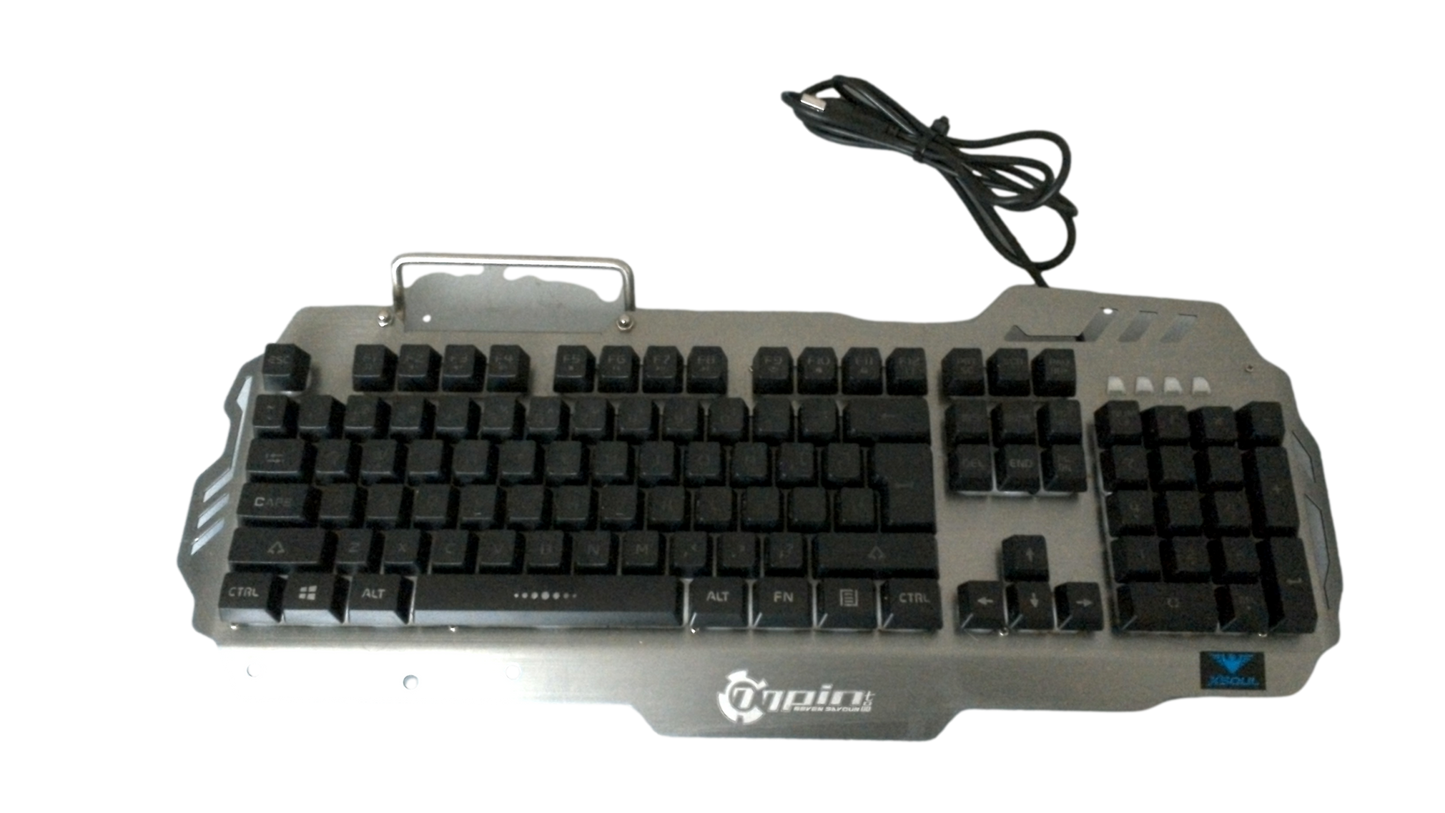 PK900 RGB Backlit Wired Gaming Keyboard, Metal Phone Holder