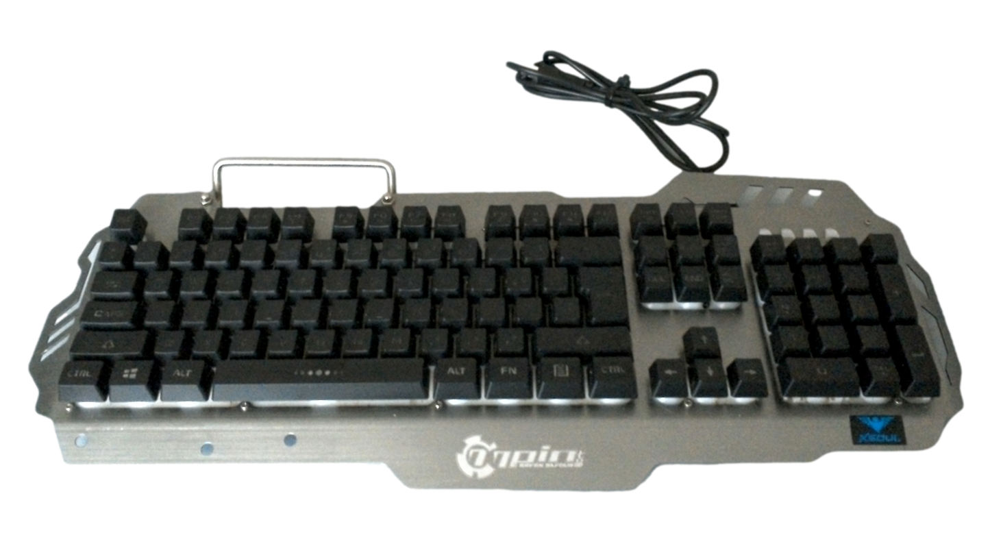 PK900 RGB Backlit Wired Gaming Keyboard, Metal Phone Holder