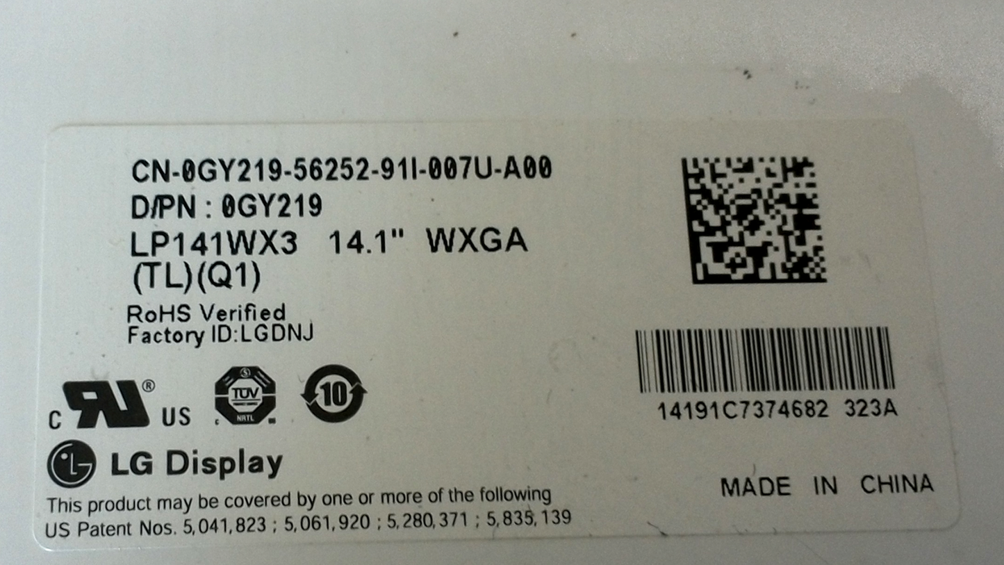 14.1' WXGA Glossy LCD CCFL Screen for Dell GY219