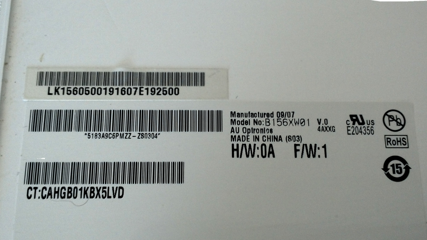 AU Optronics 15.6" Laptop LCD Screen Display B156XW01 V.0 with hinges