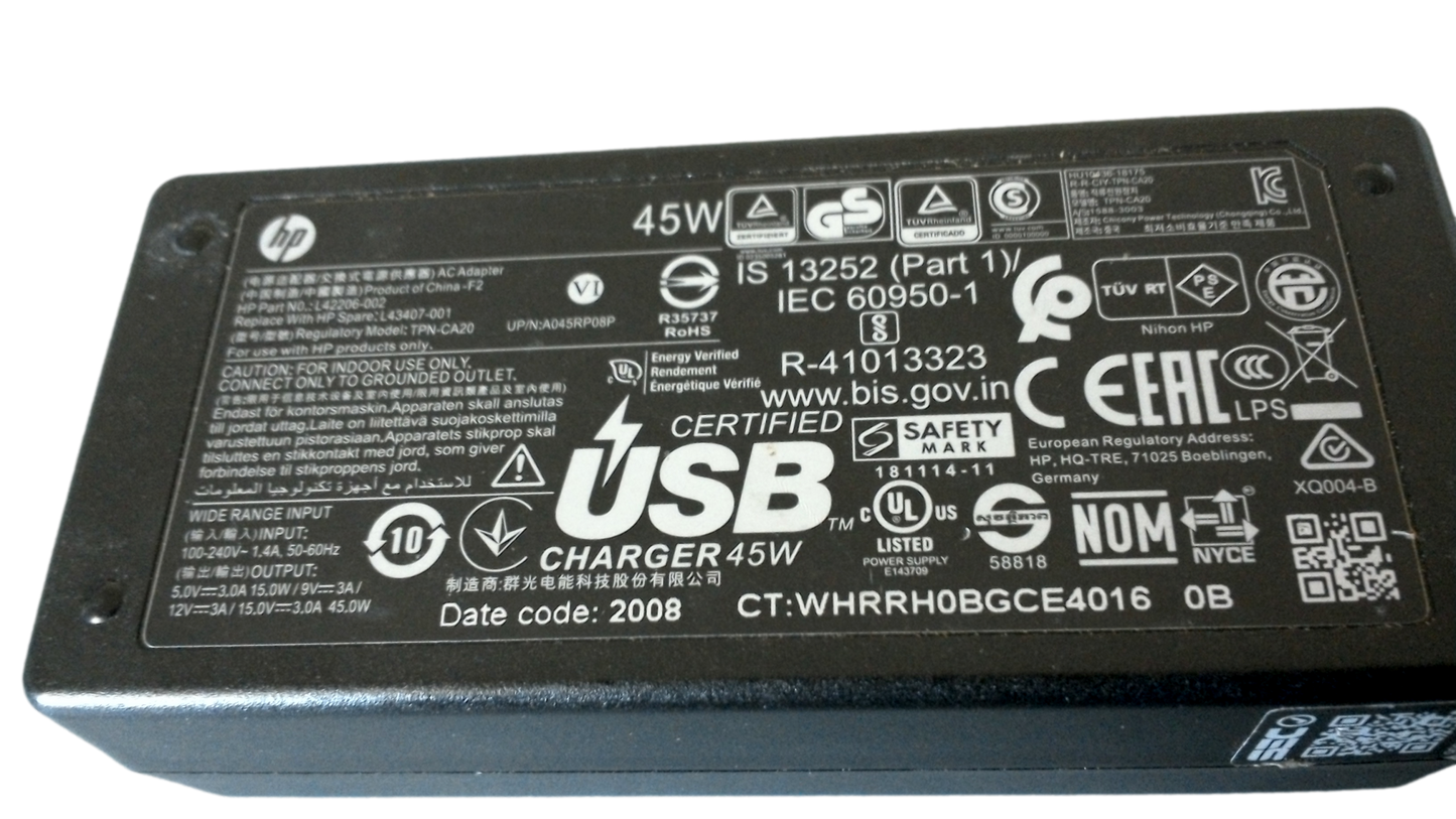 Genuine HP Laptop Charger AC Power Adapter L42206-002 L43407-001 USB-C 45W