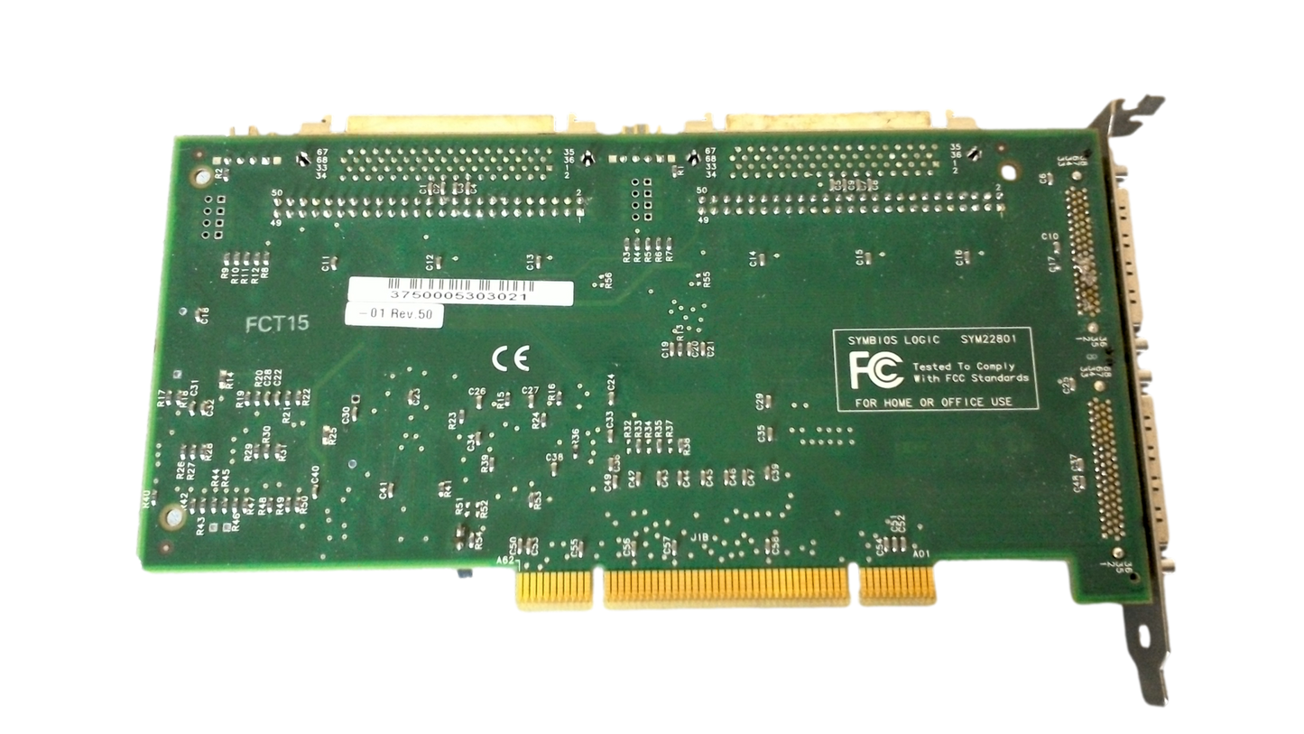 Symbios Logic SYM22801 348-0036689A PCI Dual SCSI Controller Card