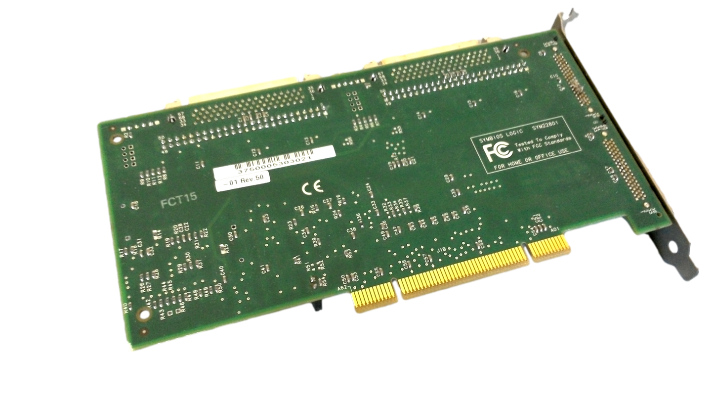 Symbios Logic SYM22801 348-0036689A PCI Dual SCSI Controller Card