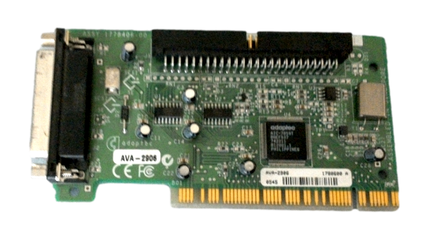 Adaptec AVA-2906 PCI Controller Card SCSI Expansion Adapter - 50 Pin - DB-25