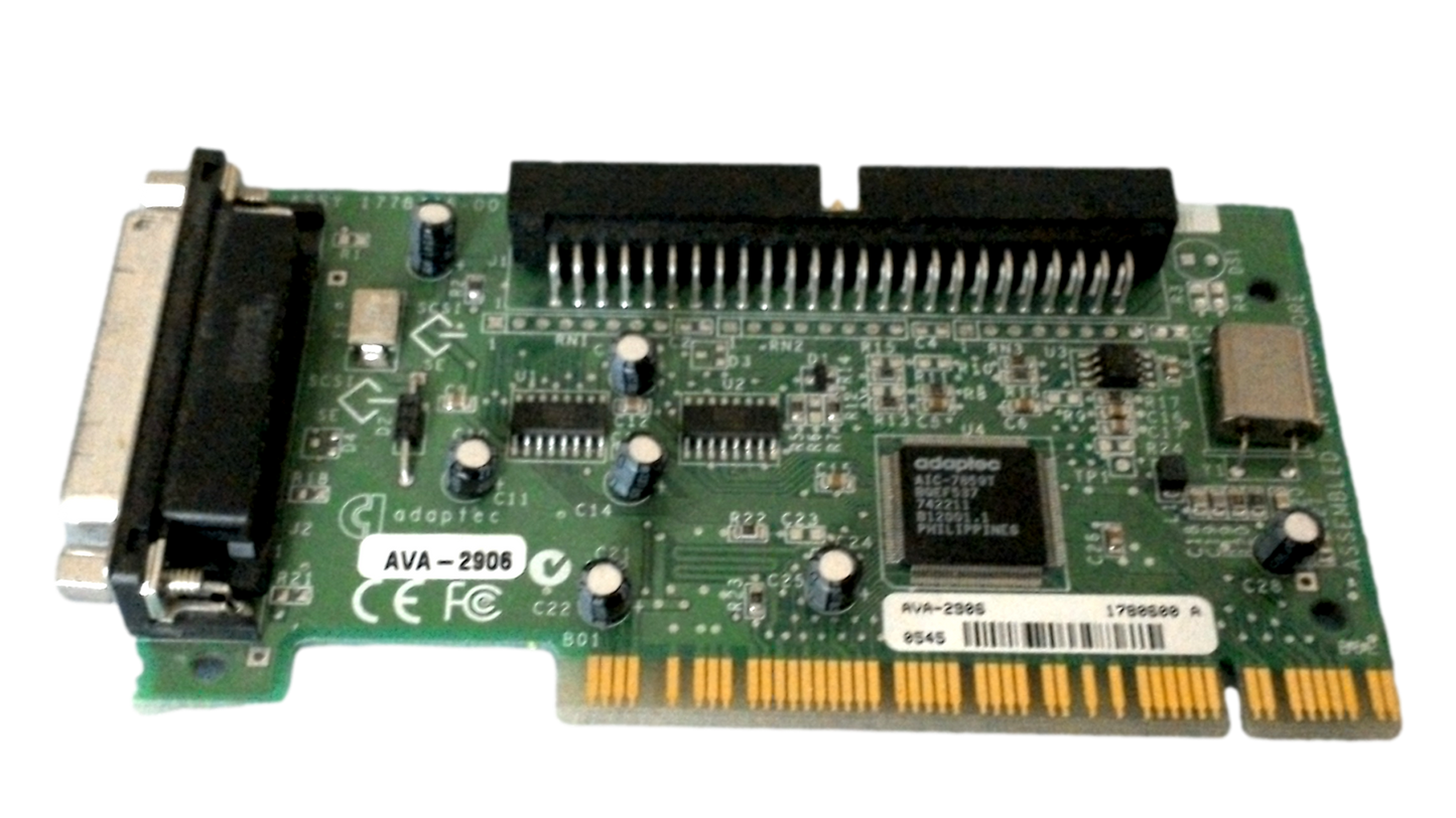 Adaptec AVA-2906 PCI Controller Card SCSI Expansion Adapter - 50 Pin - DB-25