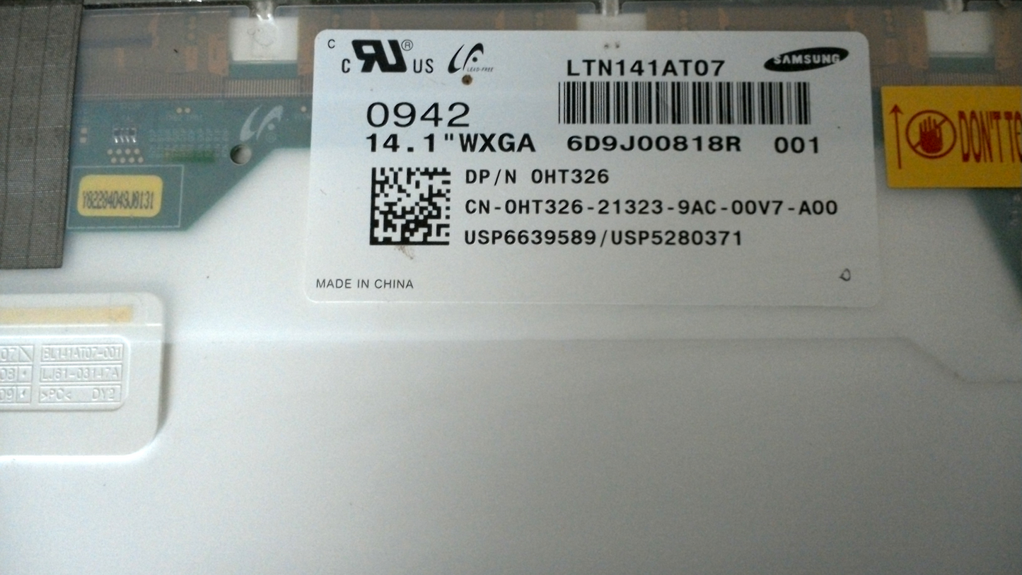 Samsung LTN141AT07 14.1" WXGA Glossy CCFL LCD Screen 0TH326