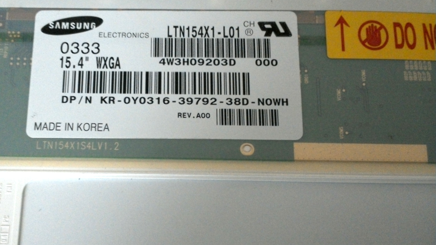Samsung 15.4" 1280x800 WXGA 30pin Laptop Matte Screen W Inverter LTN154X1-L01/KR-0Y0316
