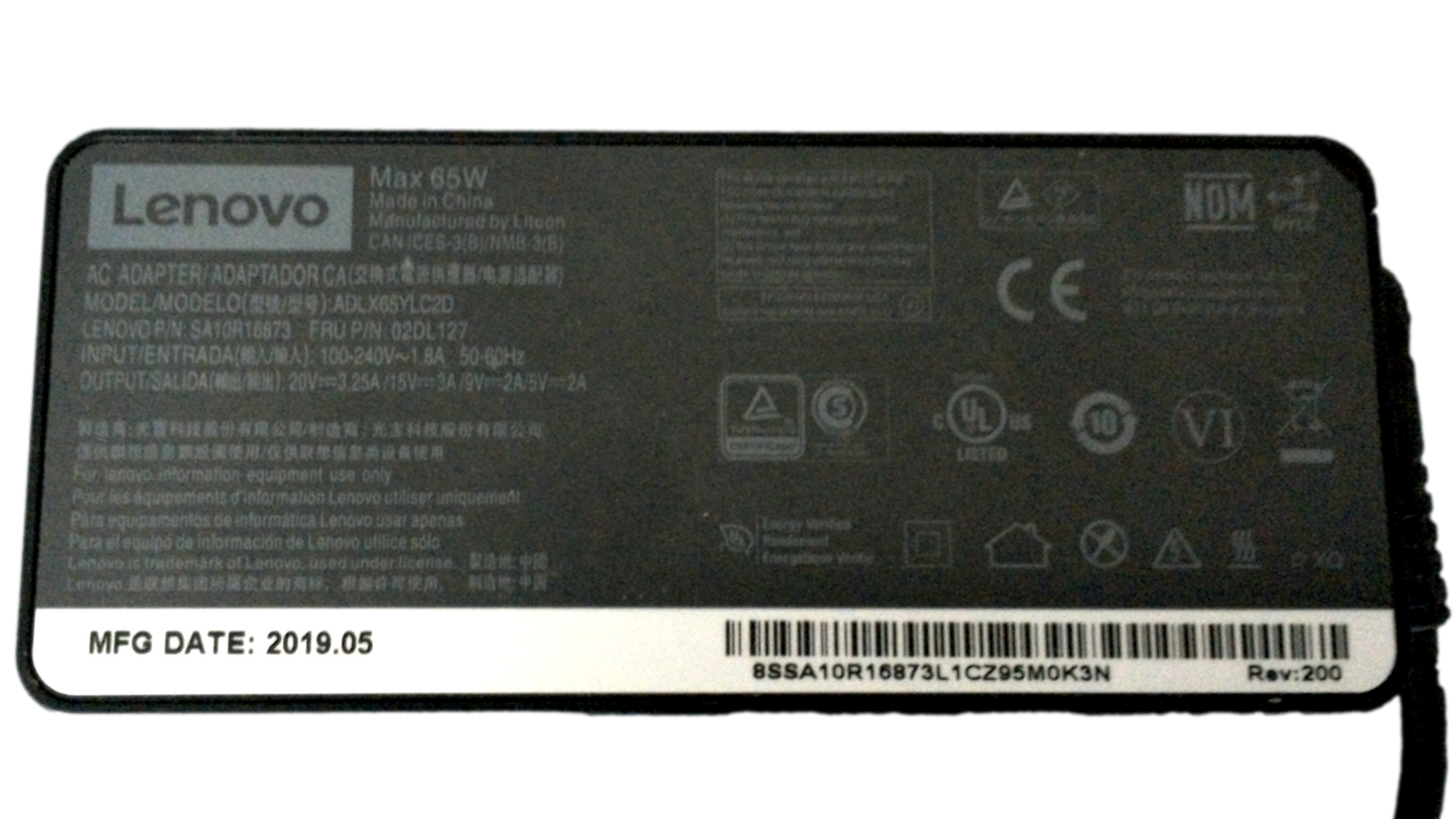 Lenovo 65W 20V 3.25A AC Adapter 02DL127