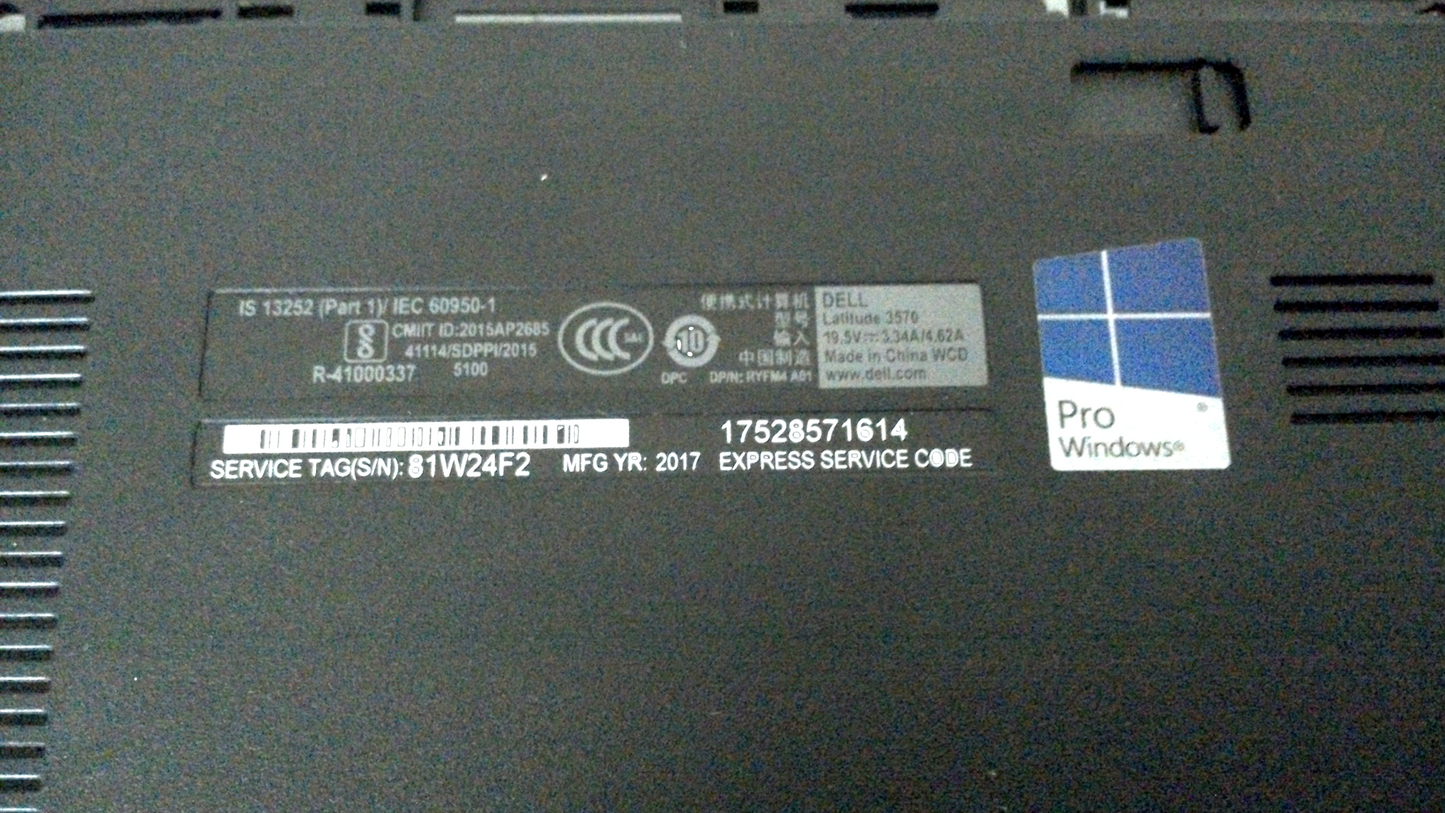 GENUINE Dell Latitude 3570 Laptop Bottom Base Cover Assembly CHA01 2C6G1