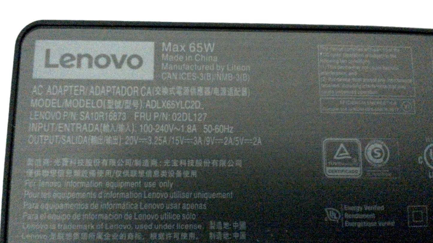 Genuine OEM Lenovo 65W USB-C Adapter Charger ThinkPad X1 Carbon Yoga ADLX65YLC2D