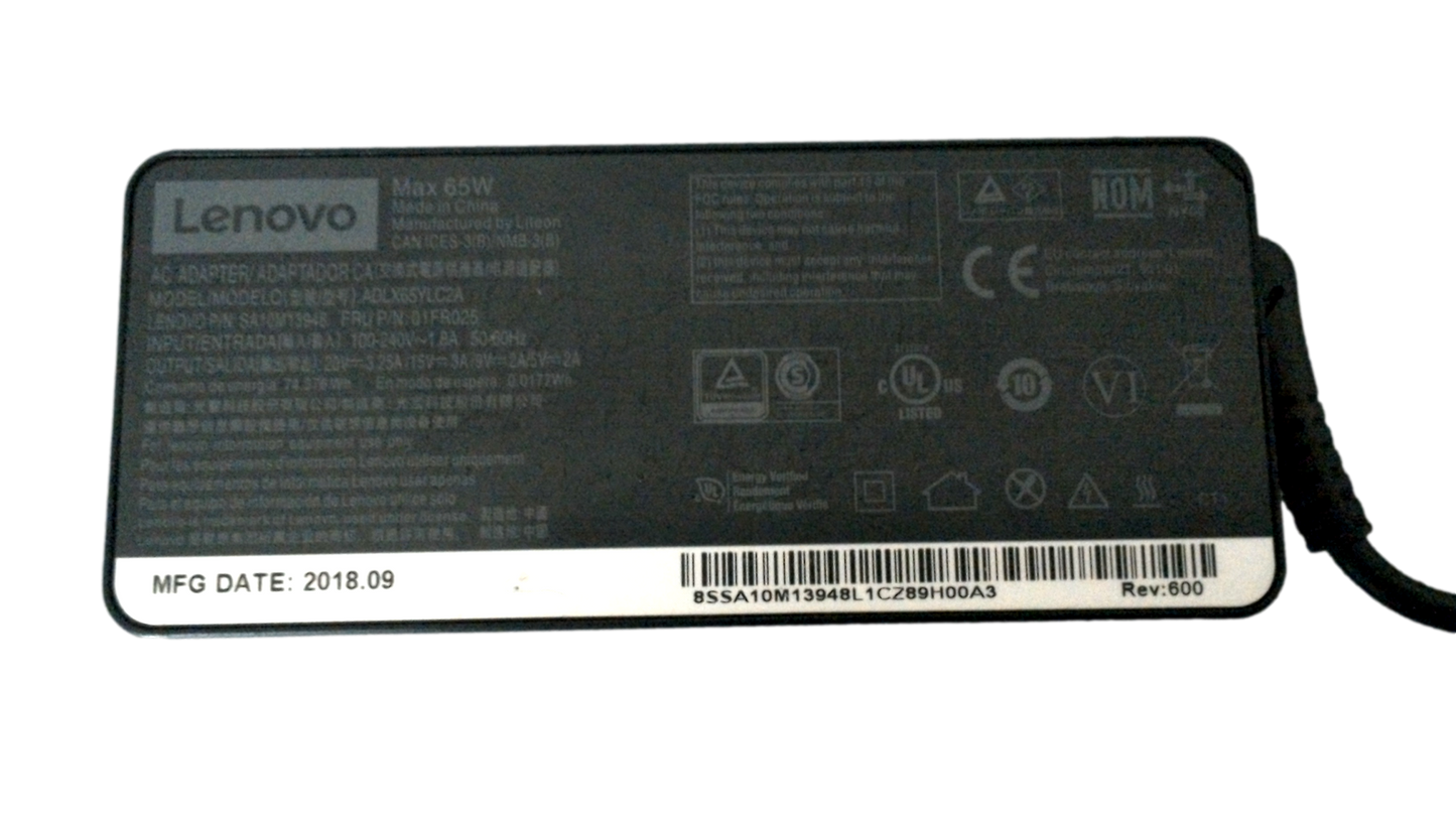 Genuine OEM Lenovo 65W USB-C Adapter Charger ThinkPad X1 Carbon Yoga ADLX65YLC2A