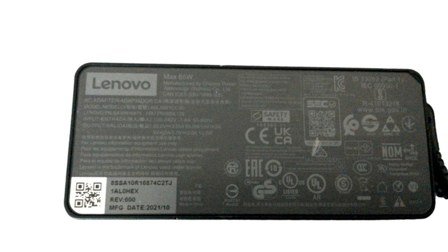 USB-C Charger Type-C 65W Adapter For Lenovo ThinkPad X1 Carbon Yoga ADLX65YCC3D
