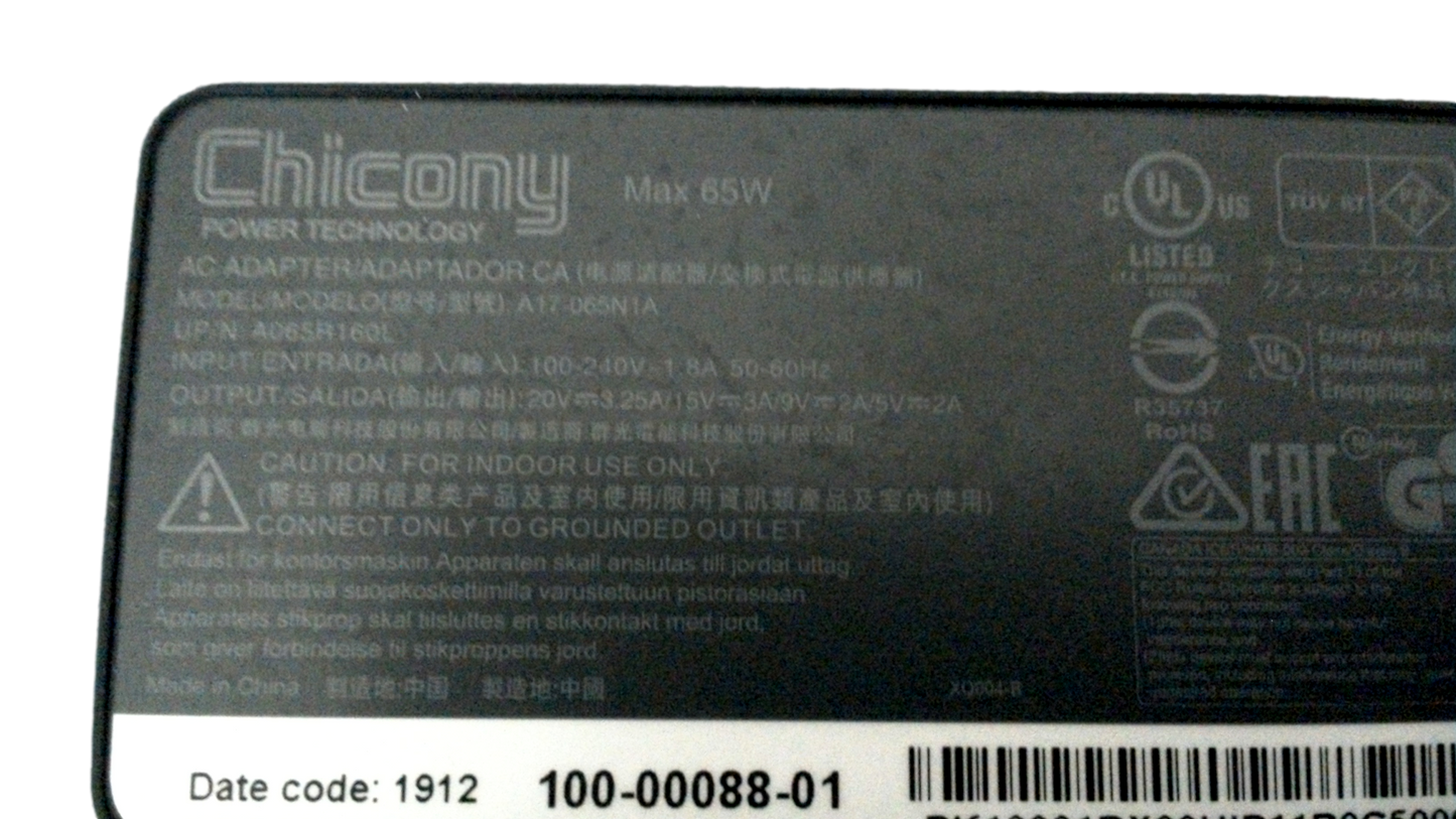 Original Chicony A17-065N1A A065R160L Charger AC Power Adapter 20V 3.25A USB-C 65W