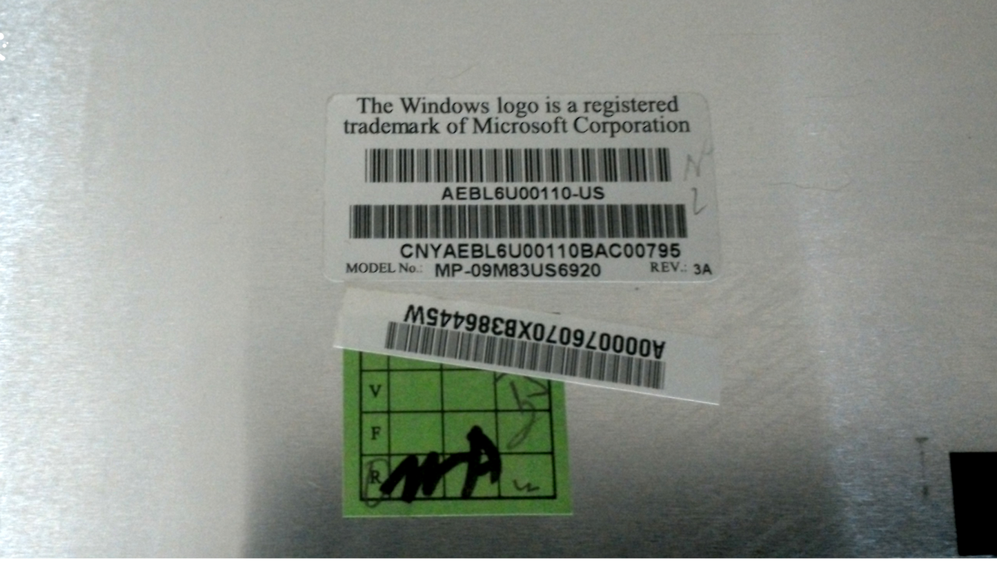 Genuine Toshiba Satellite L650 - Black QWERTY Keyboard MP-09M83US6920