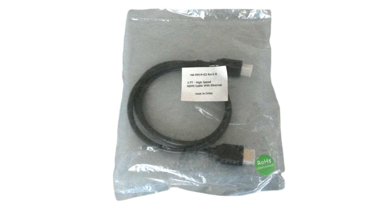 HIGH SPEED HDMI CABLE WITH ETHERNETH A-HH14-03 REV.3.0 3 FT-
