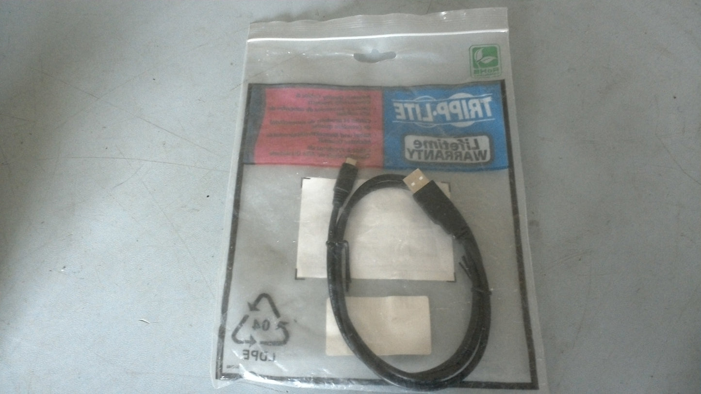 New TRIPP LITE U050-003 3 ft USB Cable Type A Plug to Micro Type B USB 2.0 Black