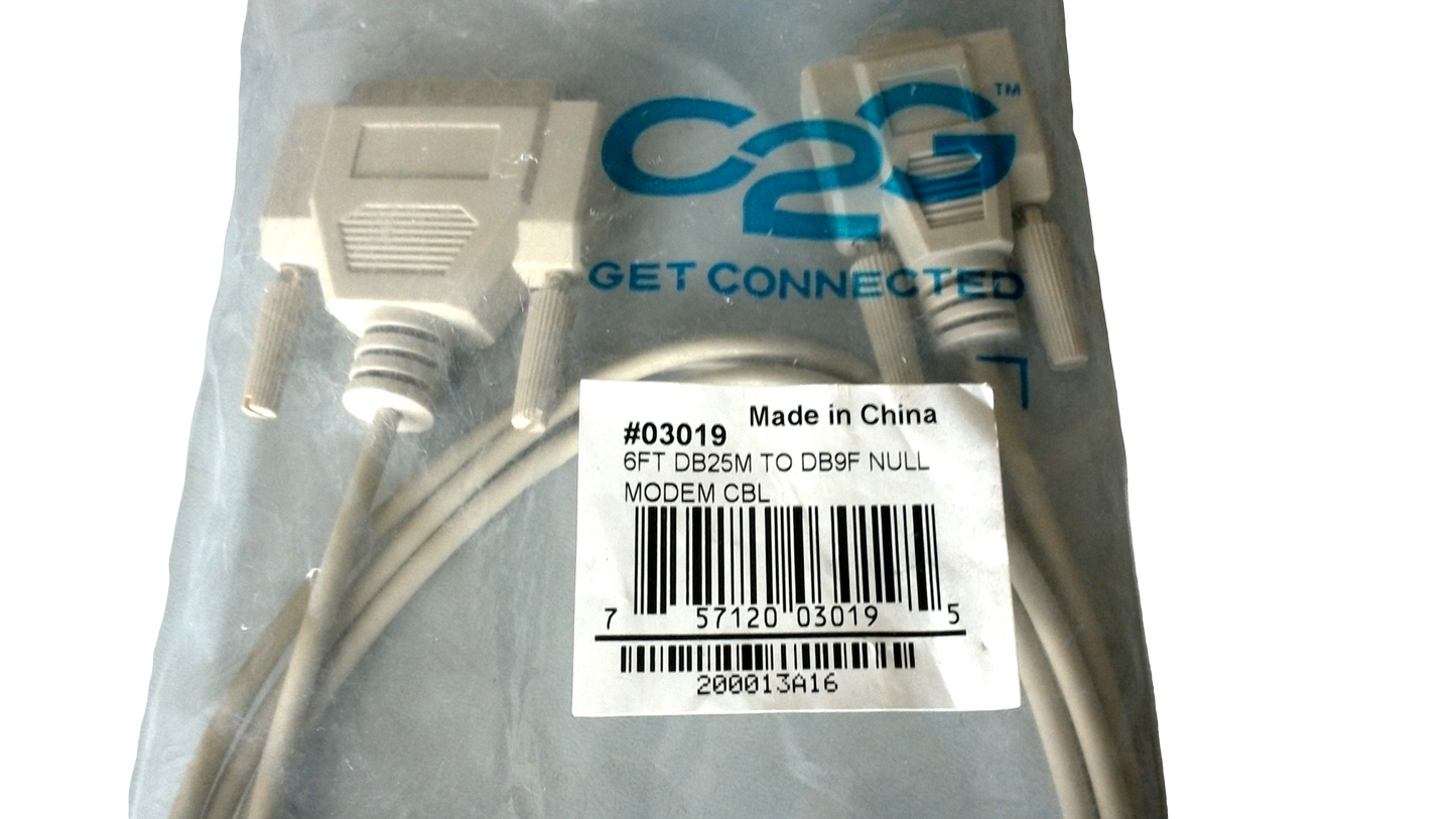 Cables To Go 03019 DB25 Male to DB9 Female Serial RS232 Null Modem Cable