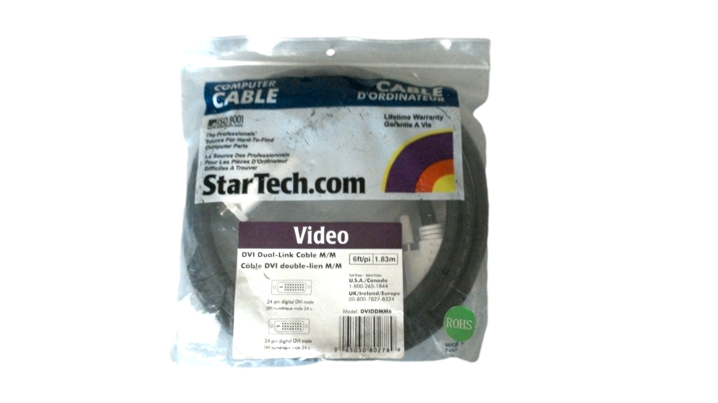 NEW 6 ft. Black DVI Cable Male to Male