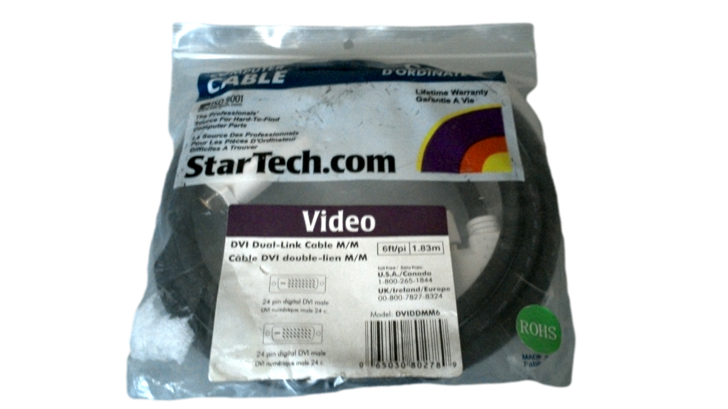 NEW 6 ft. Black DVI Cable Male to Male