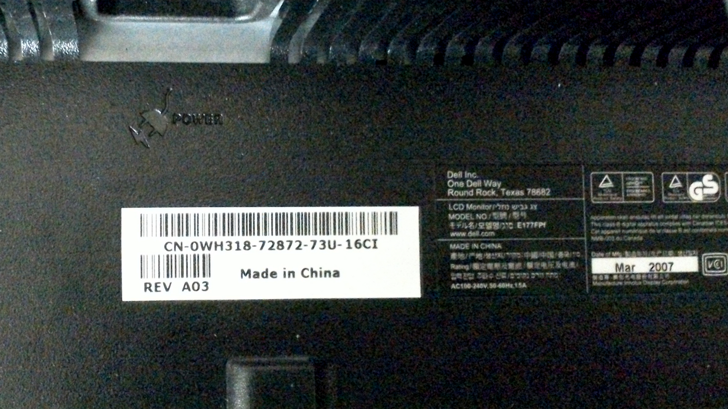 Dell E177FPb/c/f LCD Computer 17" Monitor and Stand