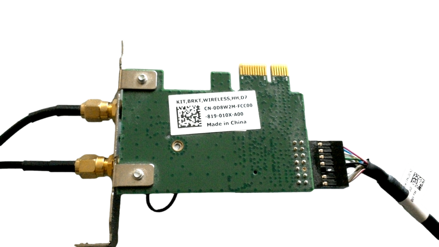 Dell 8265NGW PCIE Dual Band Wireless Adapter 0D8W2M cable 07N43 W/Dell OptiPlex Wireless Antenna 0GJRH7 A00