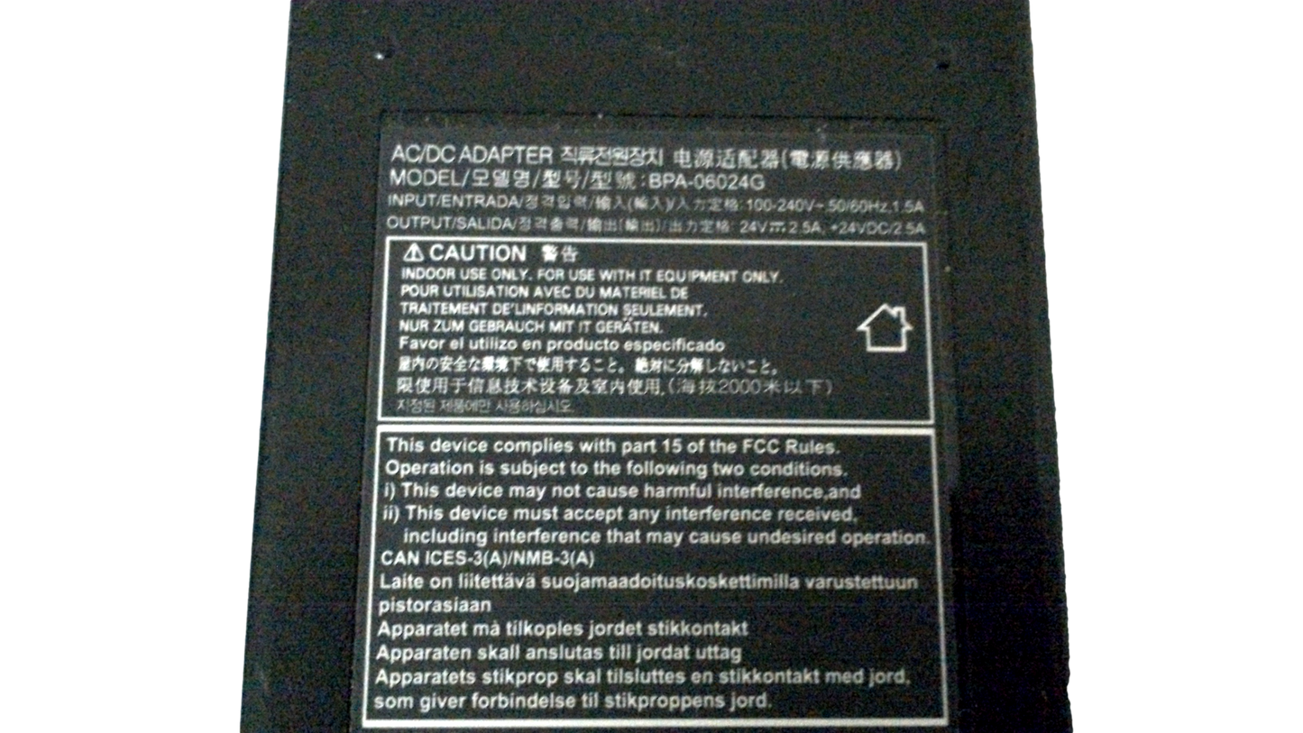 Power Adapter AC DC Round 10mm 3-Pin 24Vdc DC24V 24V 2.5A 60W Senor BPA-06024G