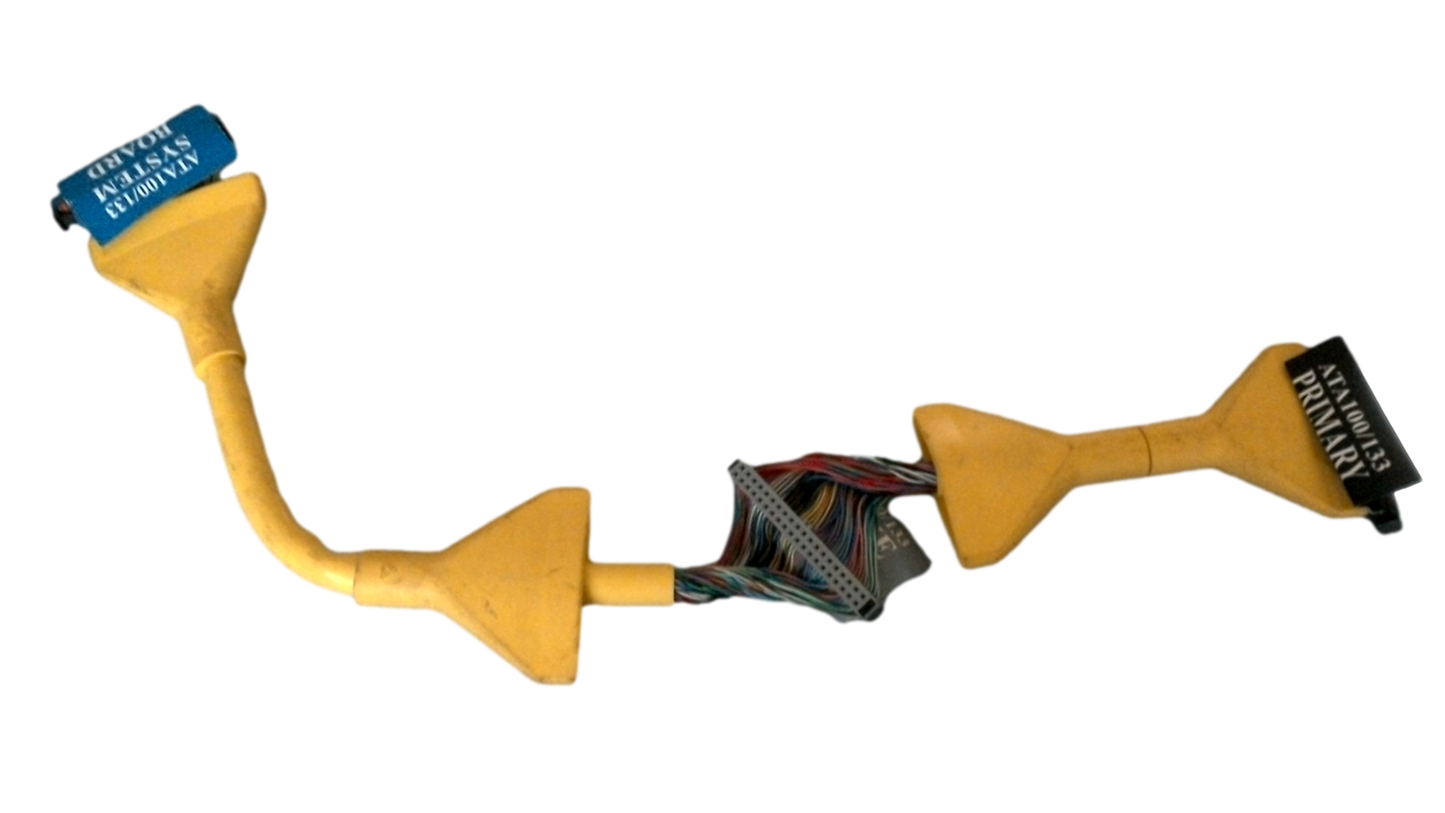 18" Yellow IDE ATA 100/133 Round Dual Device Hard Drive CD-ROM Cable