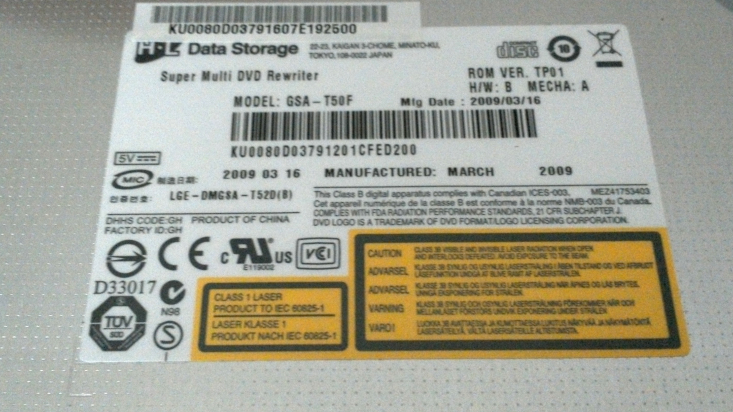 HP Super Multi DVD Rewriter GSA-T50L
