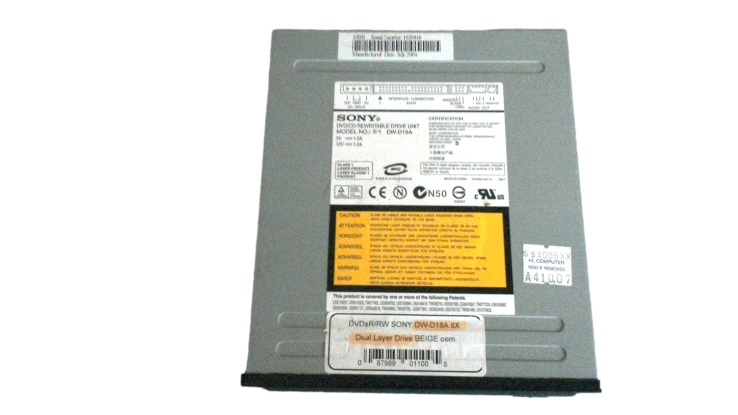 SONY DW-D18A 5.25" IDE DVD/CD REWRITABLE DRIVE UNIT