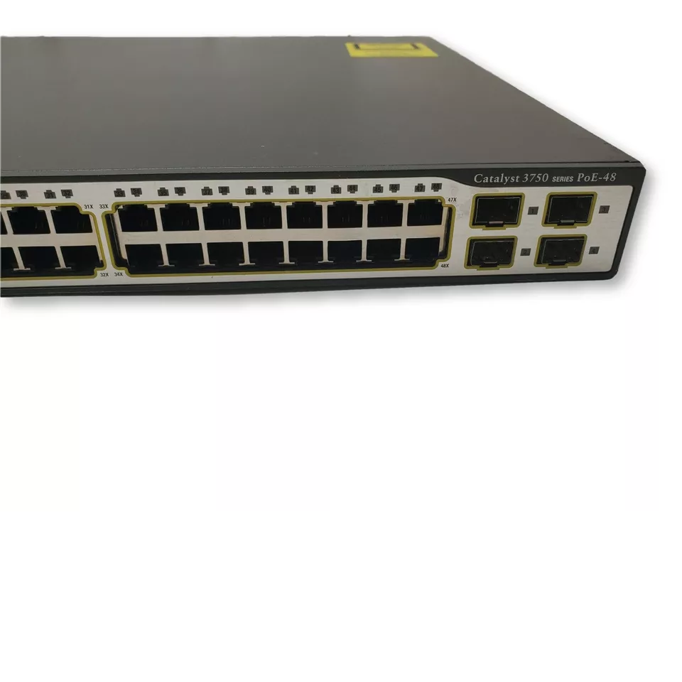 Cisco Catalyst 48-Port PoE Rack Mountable Network Switch WS-C3750-48PS-S